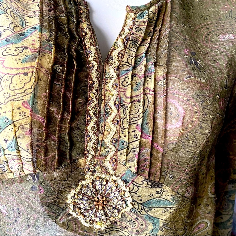 EUC sheer boho top, (r)elativity, 2X